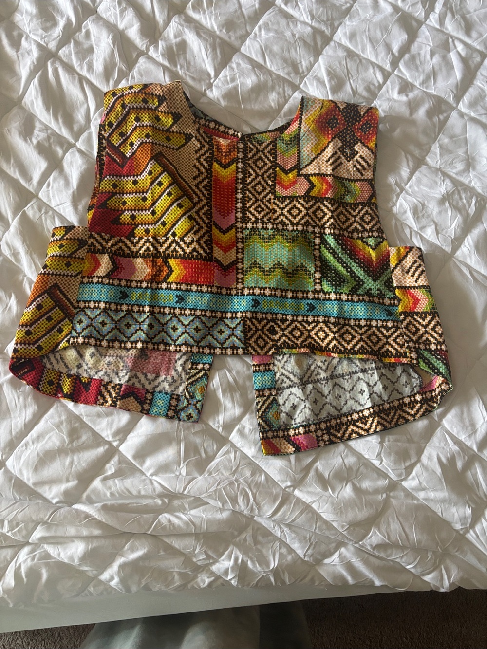 FARM Rio Vibrant Multicolor Geometric Crop Top